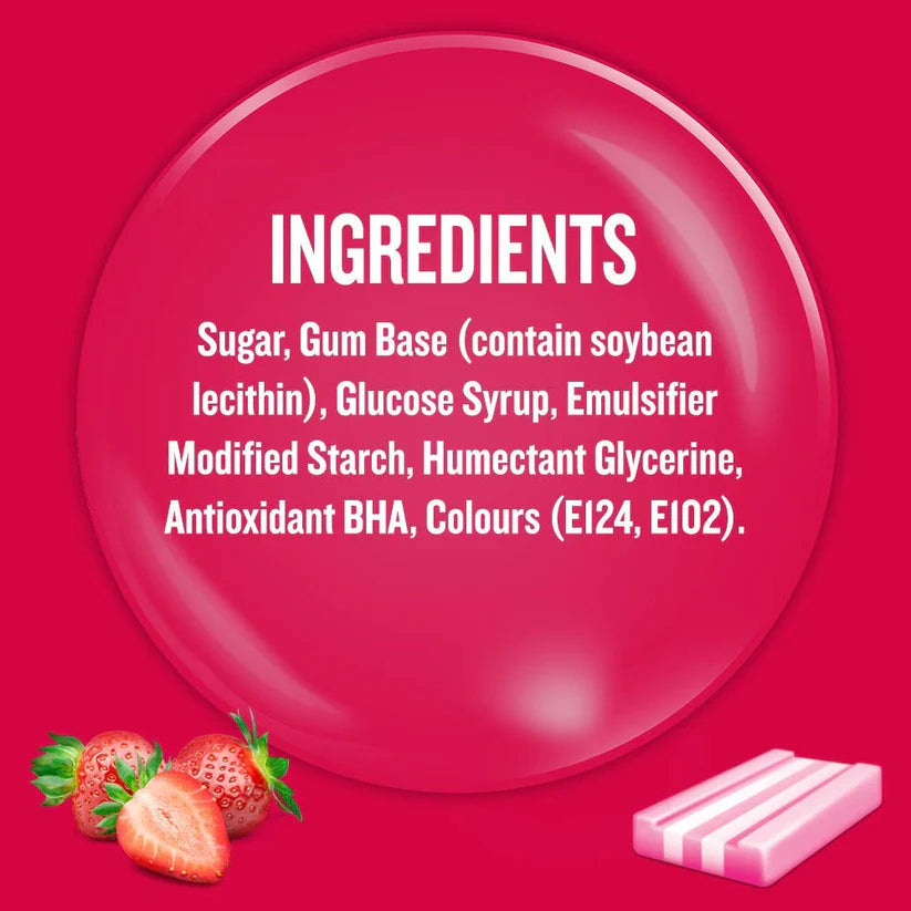 BOOMER Strawberry Flavour Chewing Gum 10 pieces