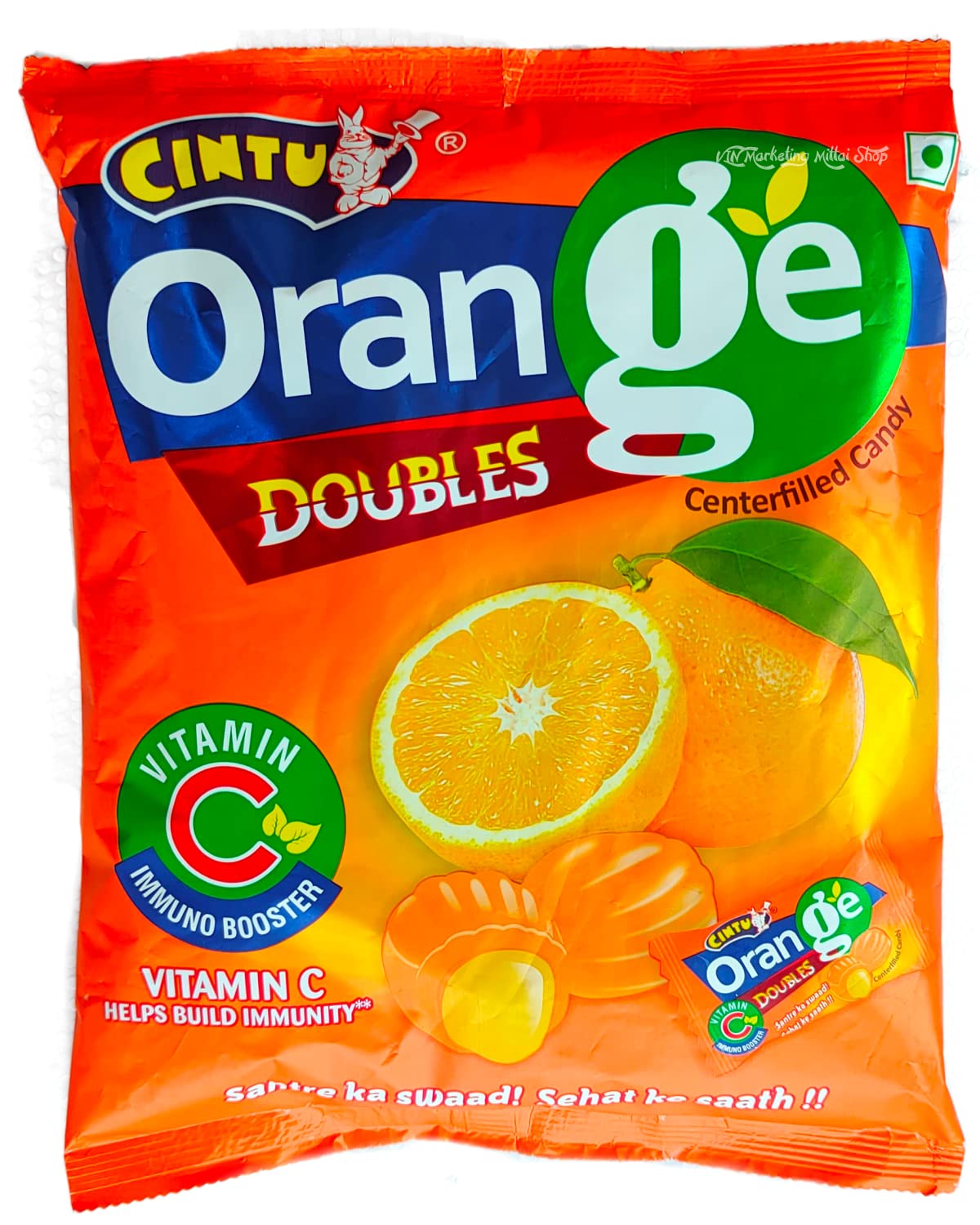 Cintu Orange Doubles Centerfilled Candy - Pack of 10