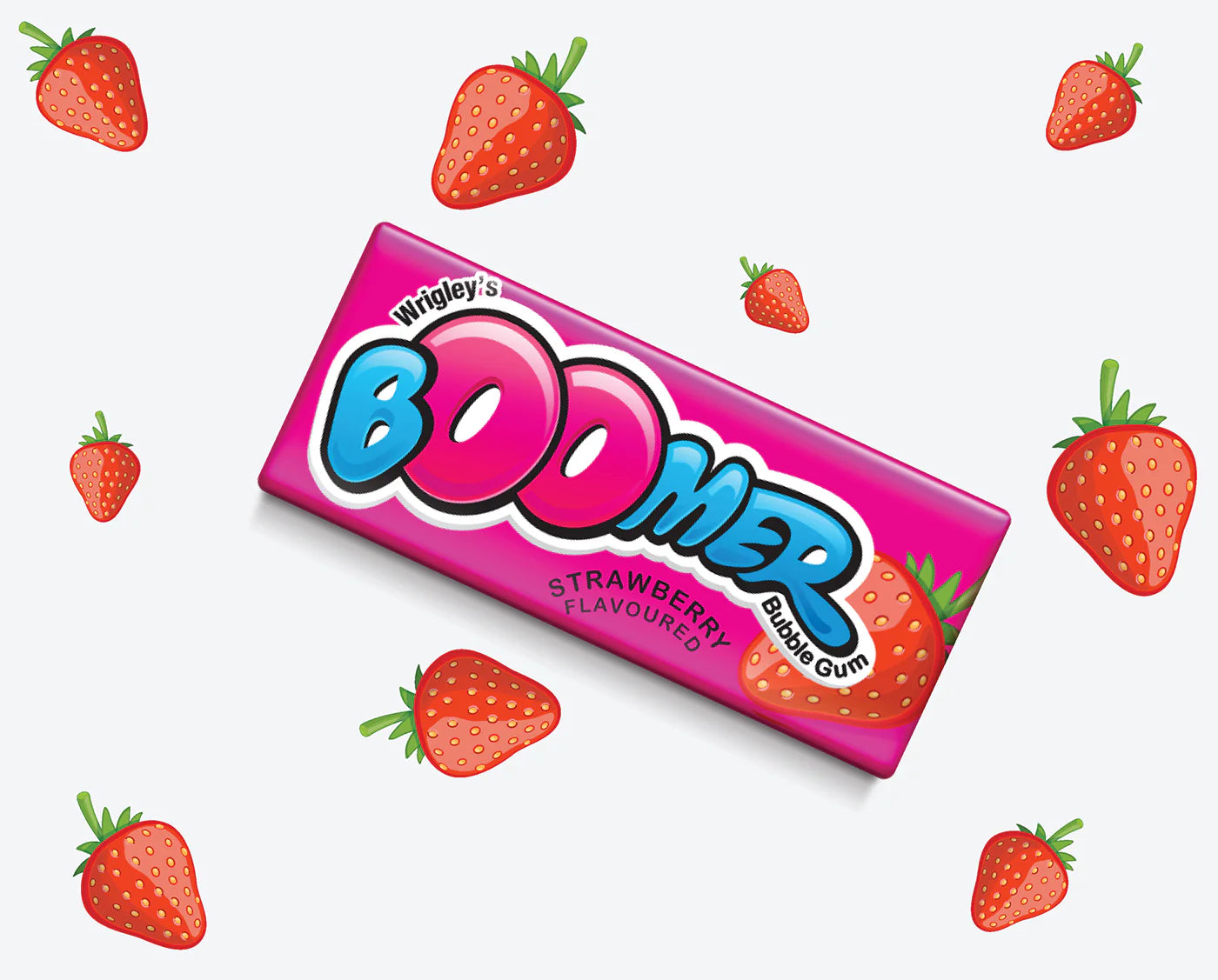 BOOMER Strawberry Flavour Chewing Gum 10 pieces