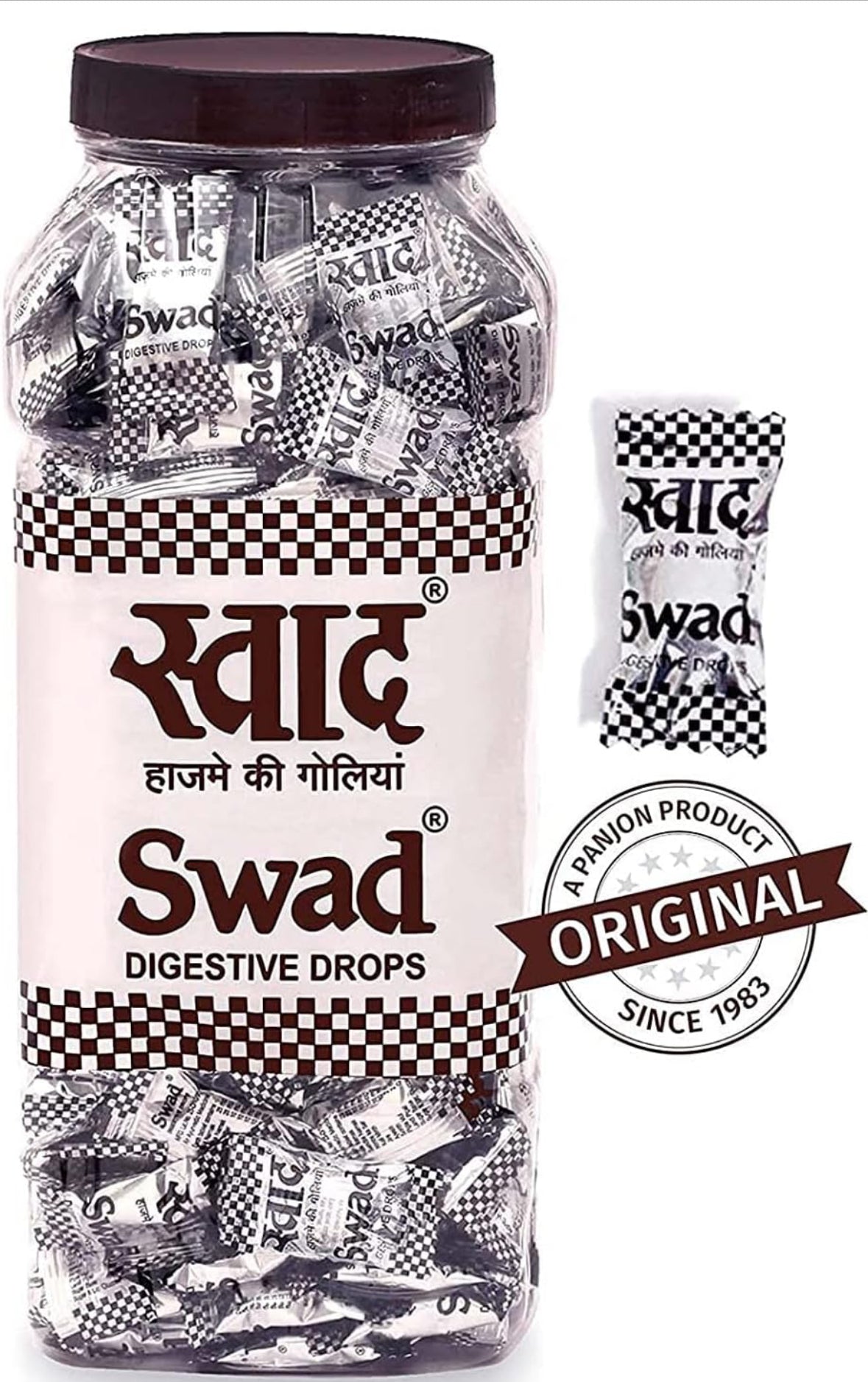 Swad Candy Jar (Digestive & Tangy Indian Masala Flavour Sweet Toffee) Vegan & Gluten Free